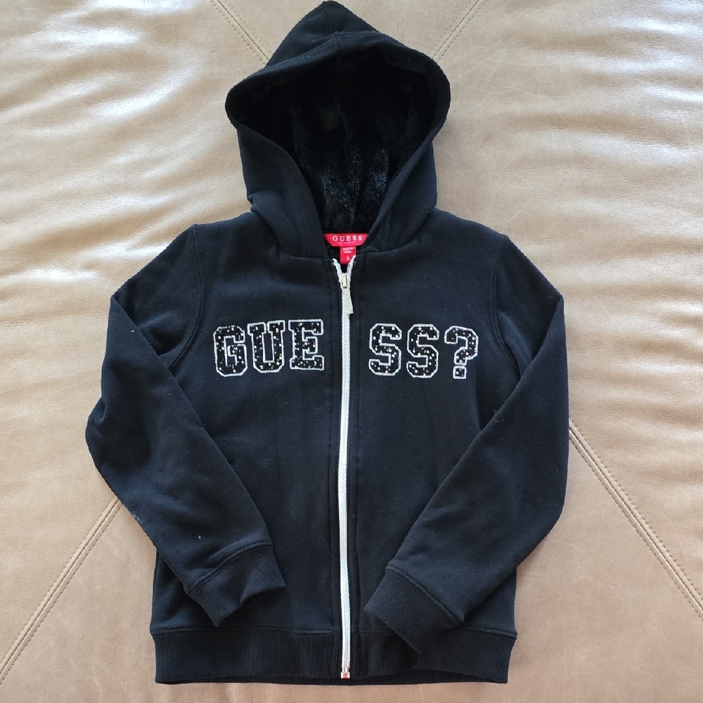 Guess Kids Black Zip-Up Hoodie